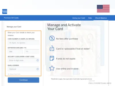 American Express Prepaid card 1000 pcs | $25 Balance per Card 